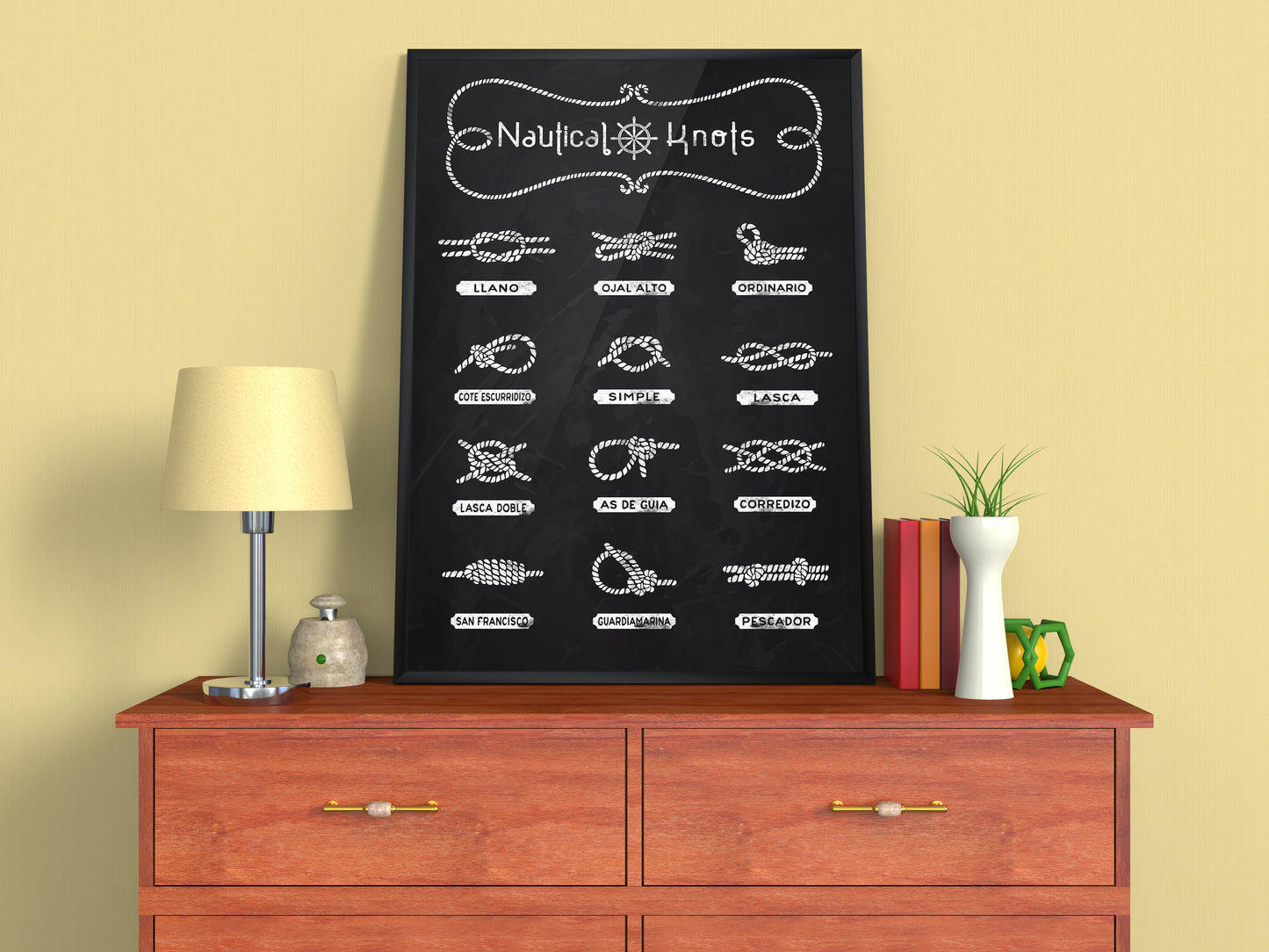 D#363 Wall art print, Chalkboard poster, Nautical, Ocean, Sea, Sailors, Boat, Sailing, Blue Sea, Fish, Marine, Ship, Nautical Knots