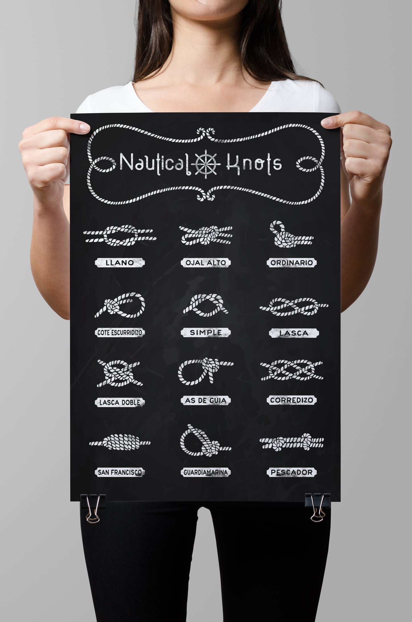 D#363 Wall art print, Chalkboard poster, Nautical, Ocean, Sea, Sailors, Boat, Sailing, Blue Sea, Fish, Marine, Ship, Nautical Knots