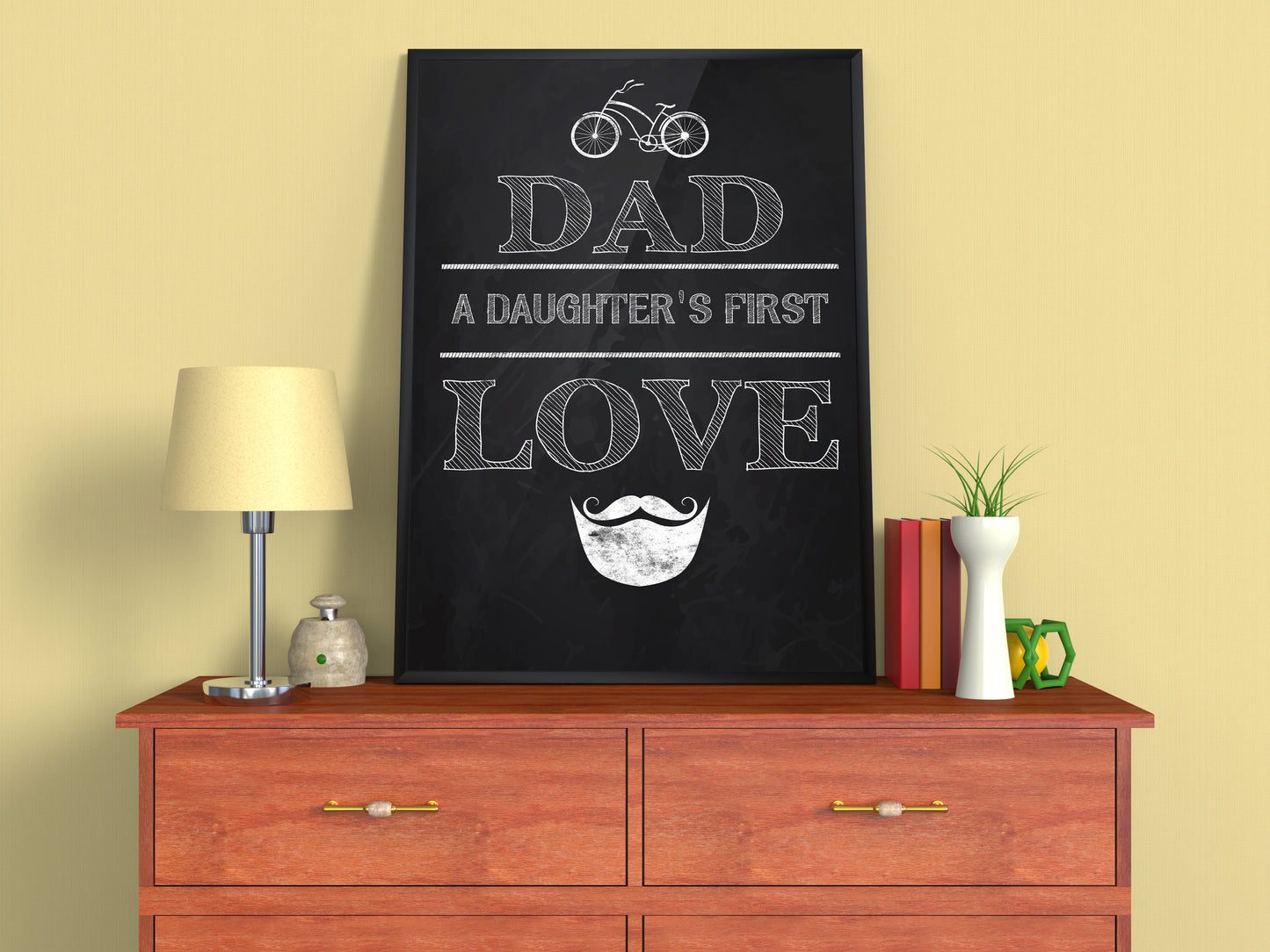 D#348 Wall art prints, chalkboard art, Love, Family, Parents, Kids Father day, Dad Daughter First LOVE