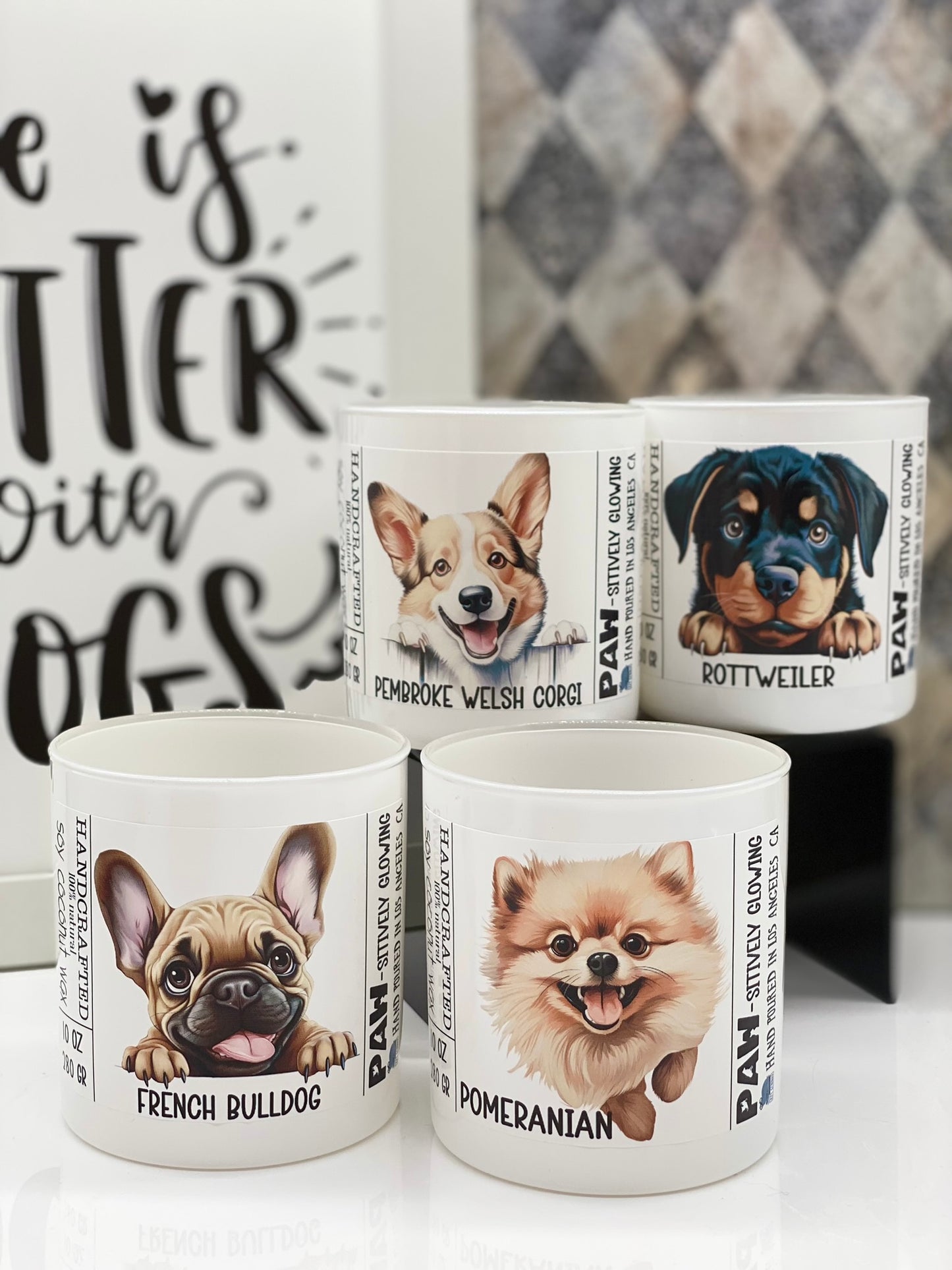 Edition #4, Candle, Coconut Soy wax candle, Funny Dogs, Dogs Lover, I love my Dog, Pets, Dogs Breeds, Paw-sitively Glowing, 11 breeds