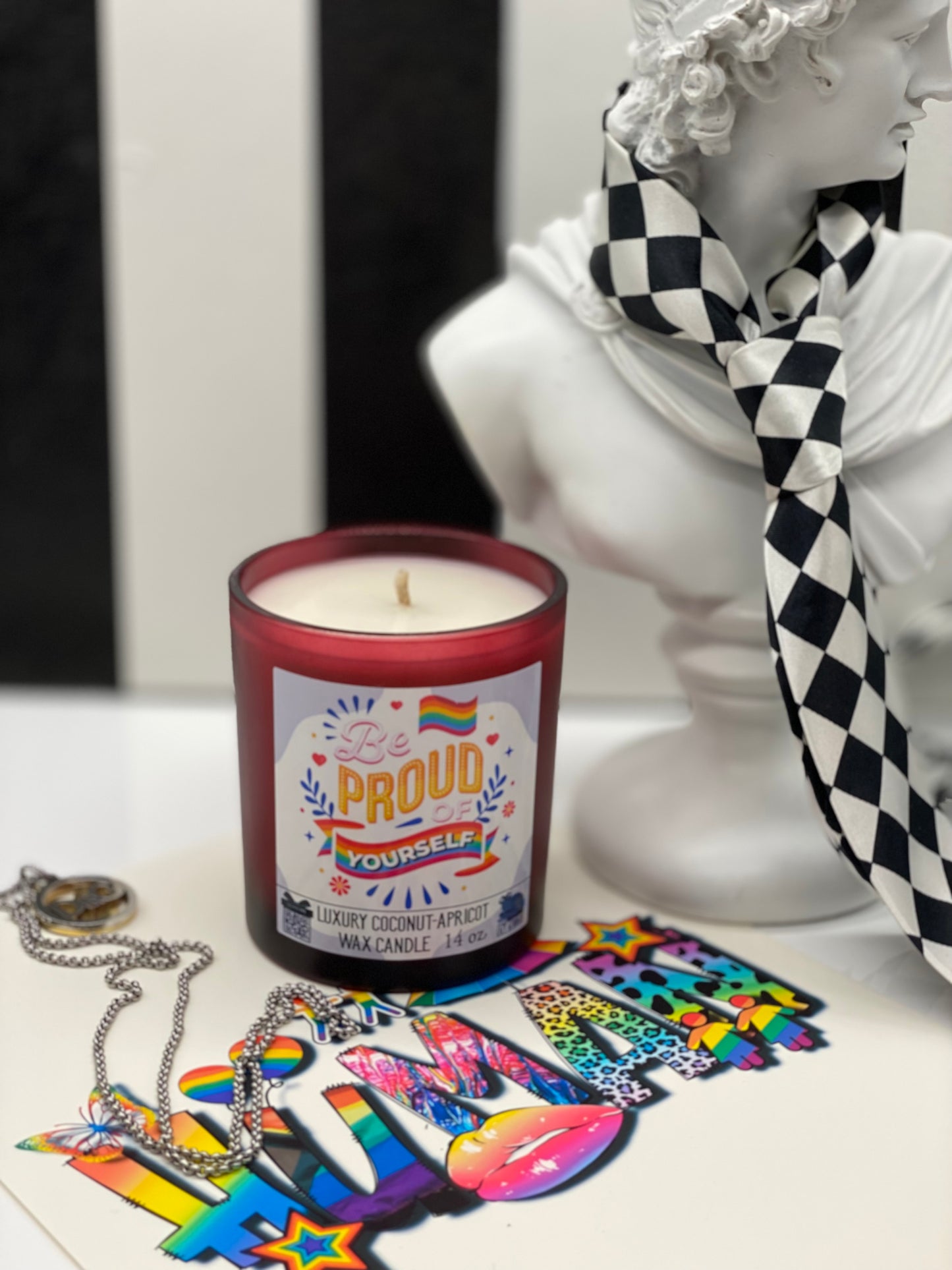 Candle, Coconut wax candle, "Pride Month" collection, Love, Rainbow, Equal rights, Pride, Love Wins, Be Proud of Yourself, Coconut wax Candle