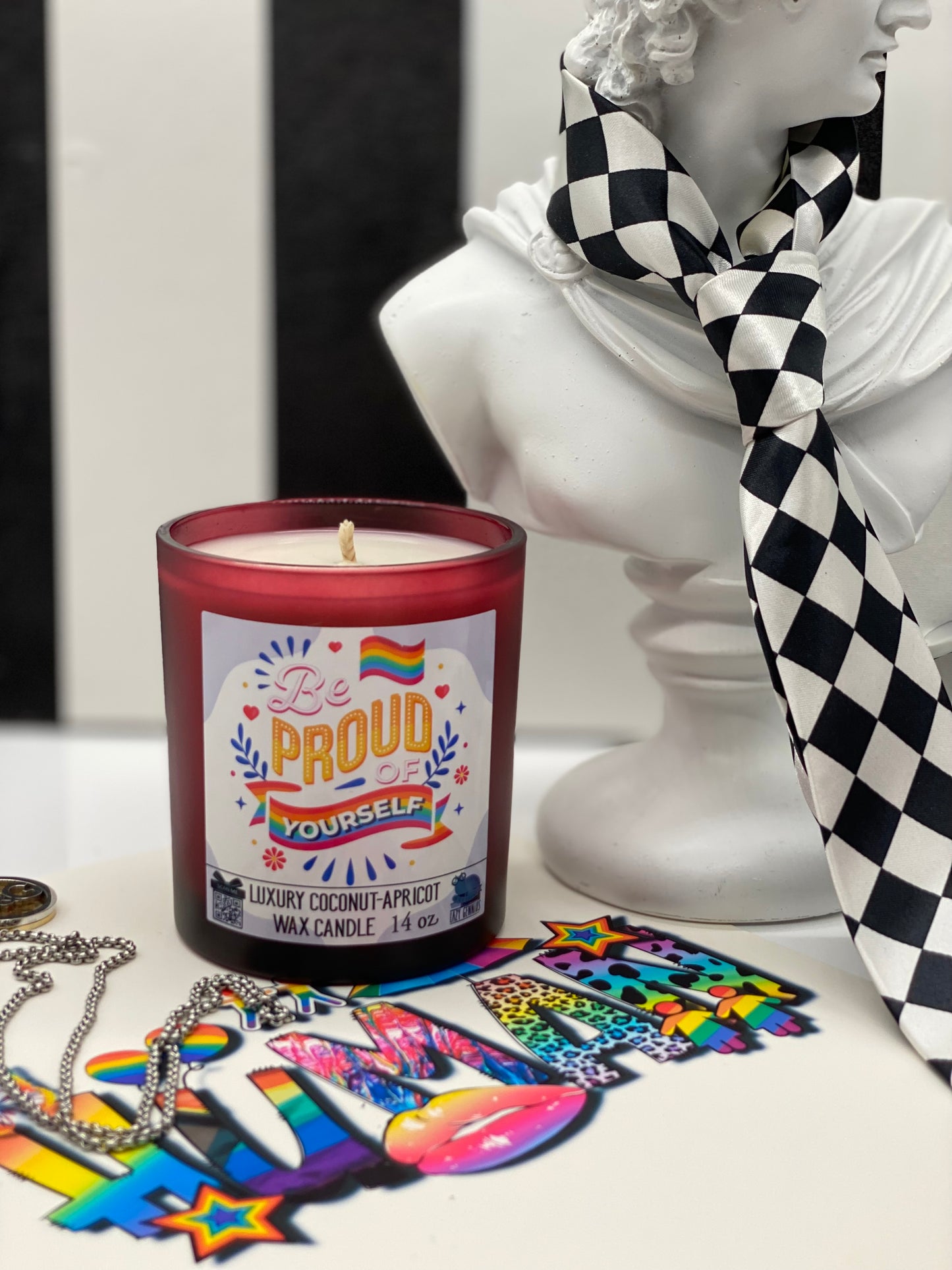 Candle, Coconut wax candle, "Pride Month" collection, Love, Rainbow, Equal rights, Pride, Love Wins, Be Proud of Yourself, Coconut wax Candle