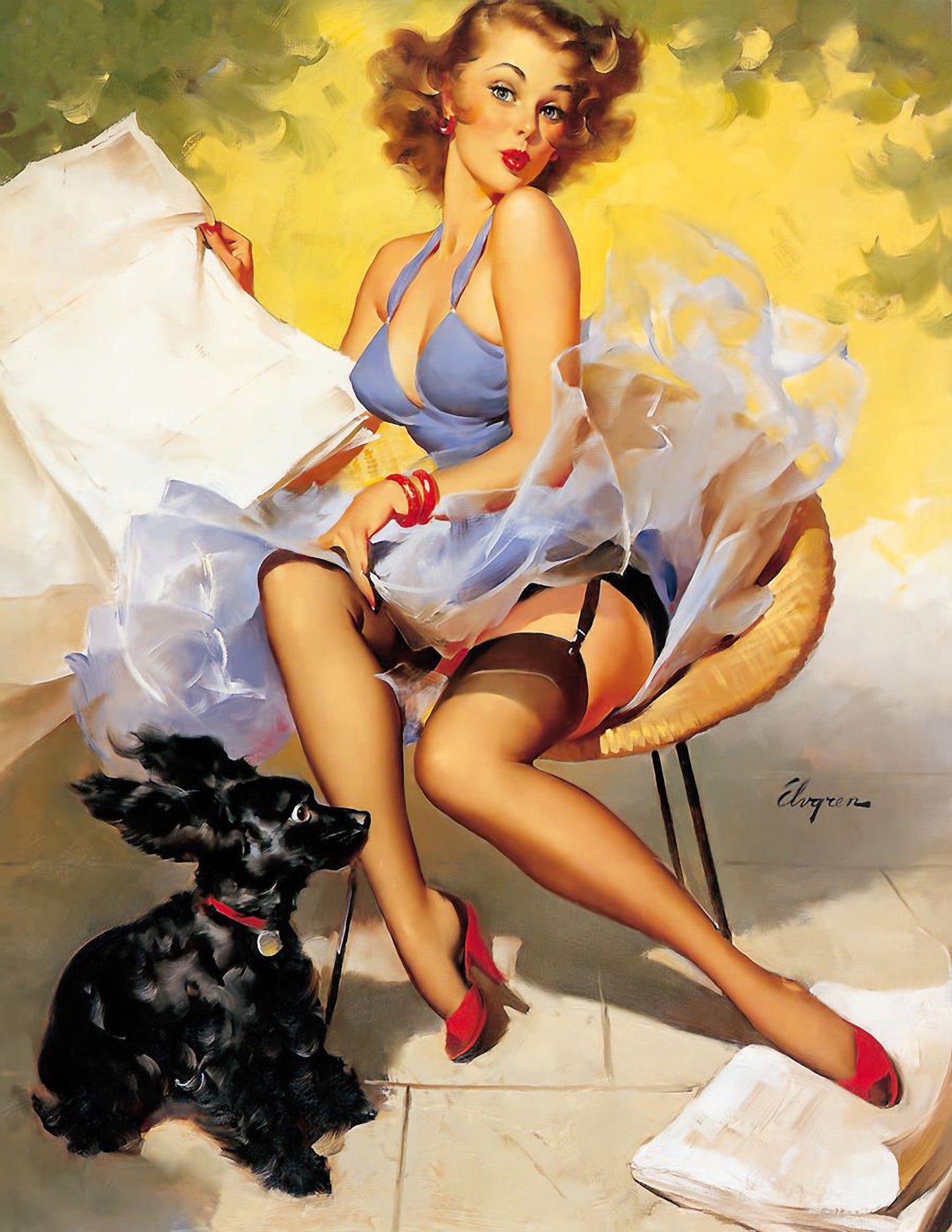 D#366 Wall art print, Poster, Pinup Art, Fashion, Aesthetic, Fashionista, Ad, Beauty, Sexuality, Lady with Dog, Pinup, Set of 4 prints