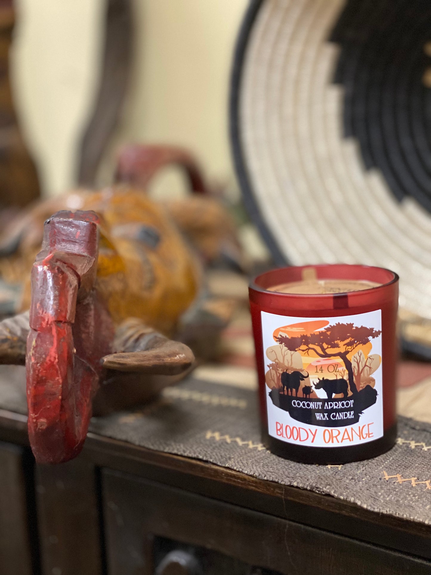 Candle, Coconut APRICOT wax candle, Citrus, Garden, Herbs, Bloody Orange Scented, "African collection"