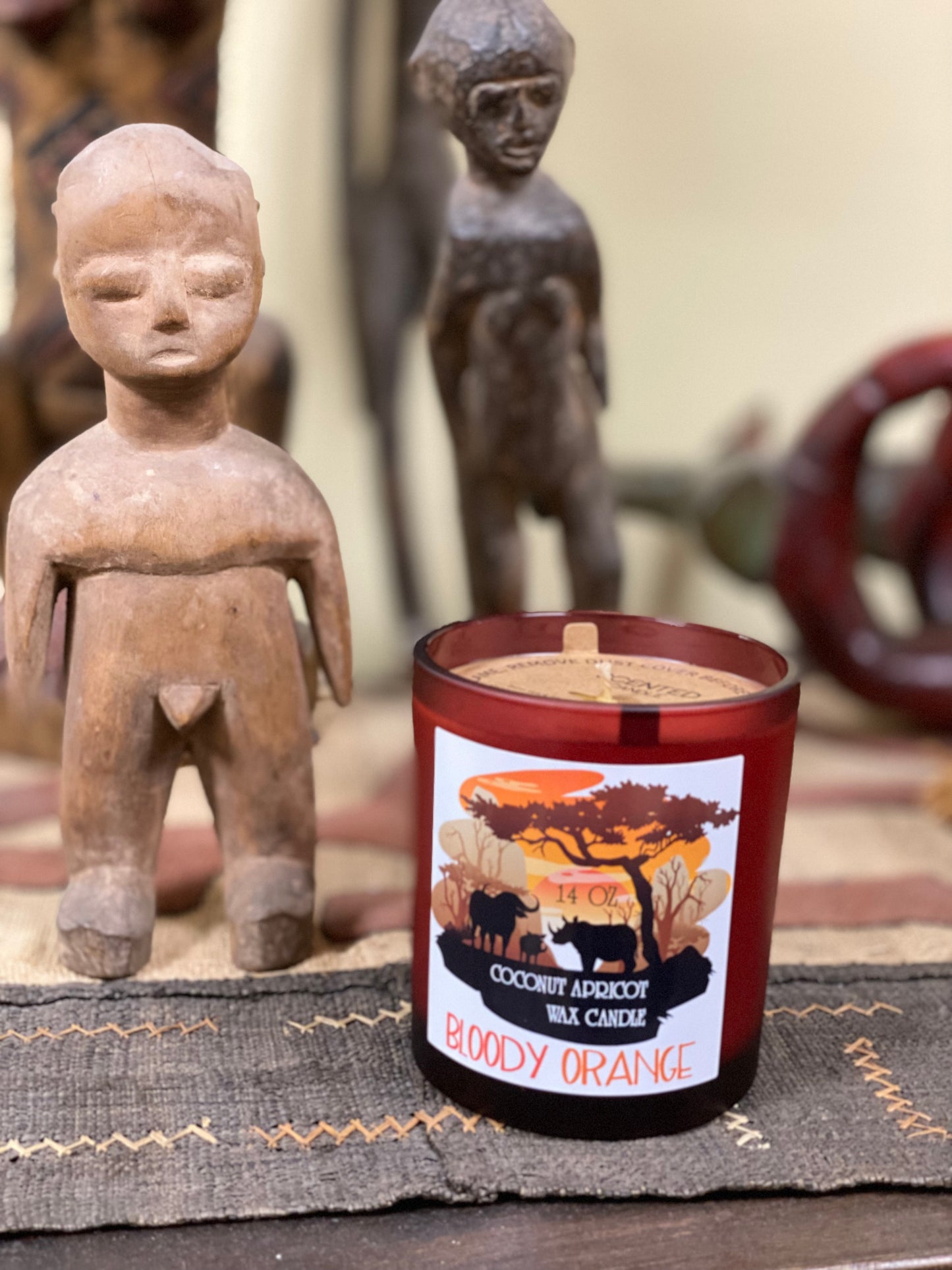 Candle, Coconut APRICOT wax candle, Citrus, Garden, Herbs, Bloody Orange Scented, "African collection"