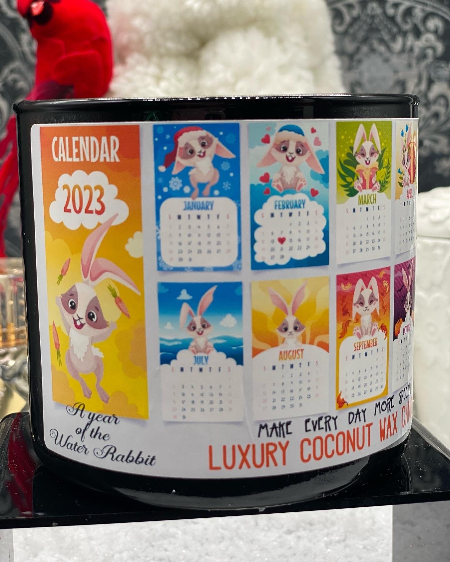 Candles, Jar candles, Christmas candle, Calendar 2023, Rabbit Year, Chinese Calendar Candle