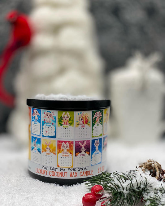 Candles, Jar candles, Christmas candle, Calendar 2023, Rabbit Year, Chinese Calendar Candle