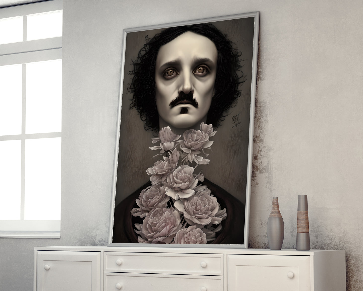 D#187 Wall art print, King of Horror, Darkness, Mistery, Detective, Thriller, Literature, Horror Movie, Edgar Allan Poe Gothic Portrait