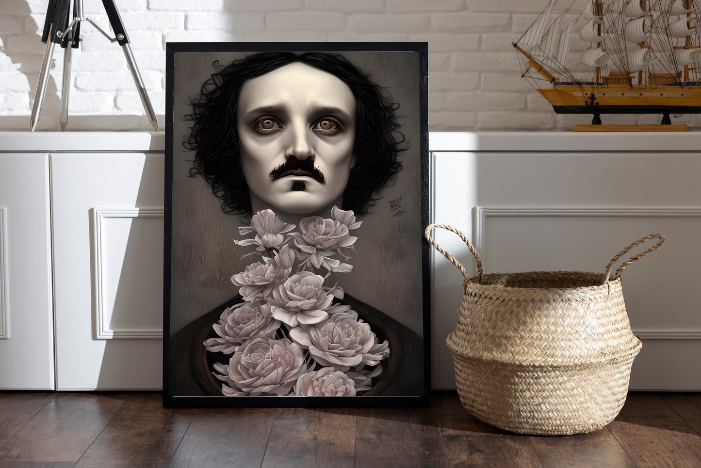 D#187 Wall art print, King of Horror, Darkness, Mistery, Detective, Thriller, Literature, Horror Movie, Edgar Allan Poe Gothic Portrait