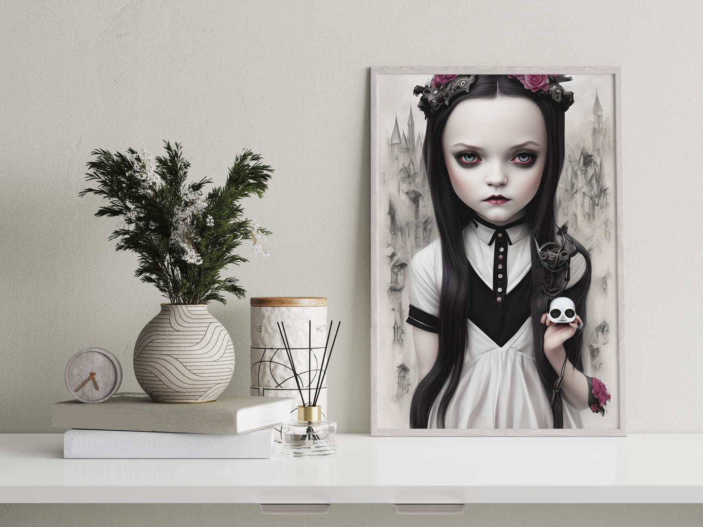 D#188 Wall art print, Nursery, Teenager Culture,  Horror Movie, Comedy, Mistery, Gothic Girl, Wednesday