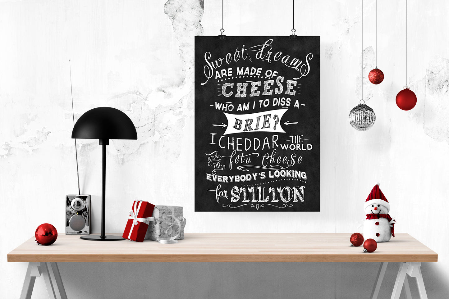 D#5, Wall art print,  chalkboard poster, Parody Song "Sweet Dreams Are Made Of Cheese"  Eurythmics