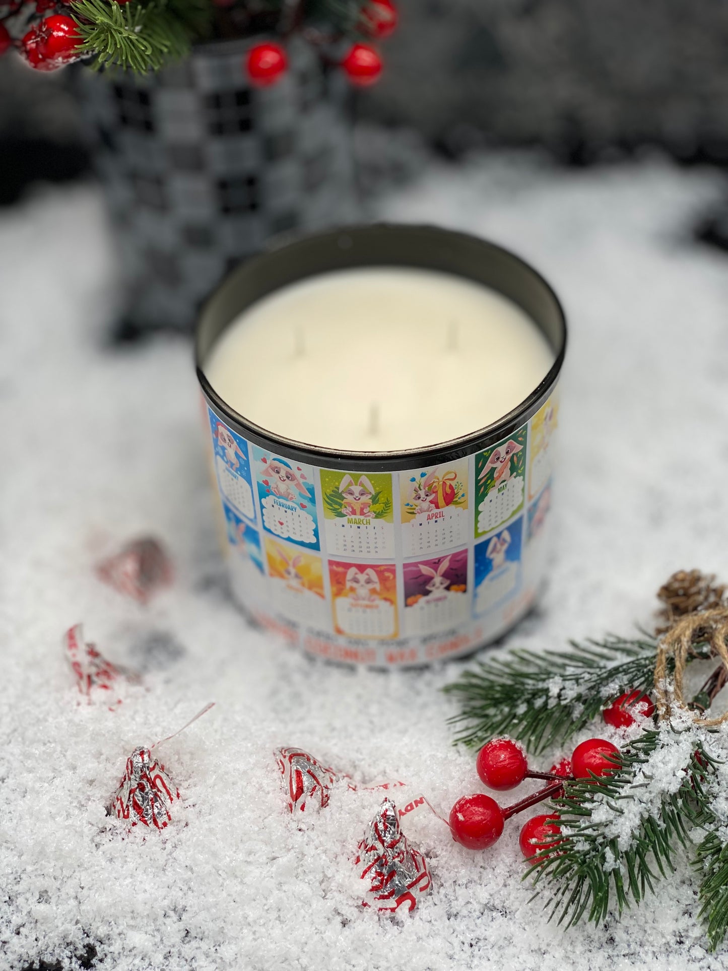 Candles, Jar candles, Christmas candle, Calendar 2023, Rabbit Year, Chinese Calendar Candle