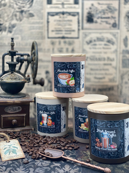 Candles Coffee, Jar candles, Coffeeholic, Latte, Espresso, Coffee TYPES, Fresh Coffee, Coffee Scents