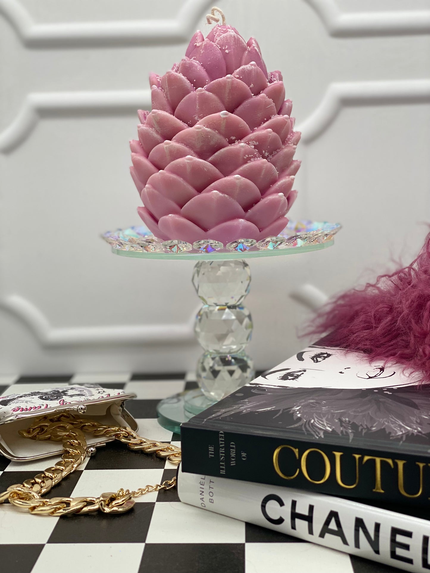 Candle, Winter, Winter collection, Giant Pinecone, Gift Box, Snowy Woodland Pinecone, Christmas, New Year Candles, Pale Pink, Giant Candle