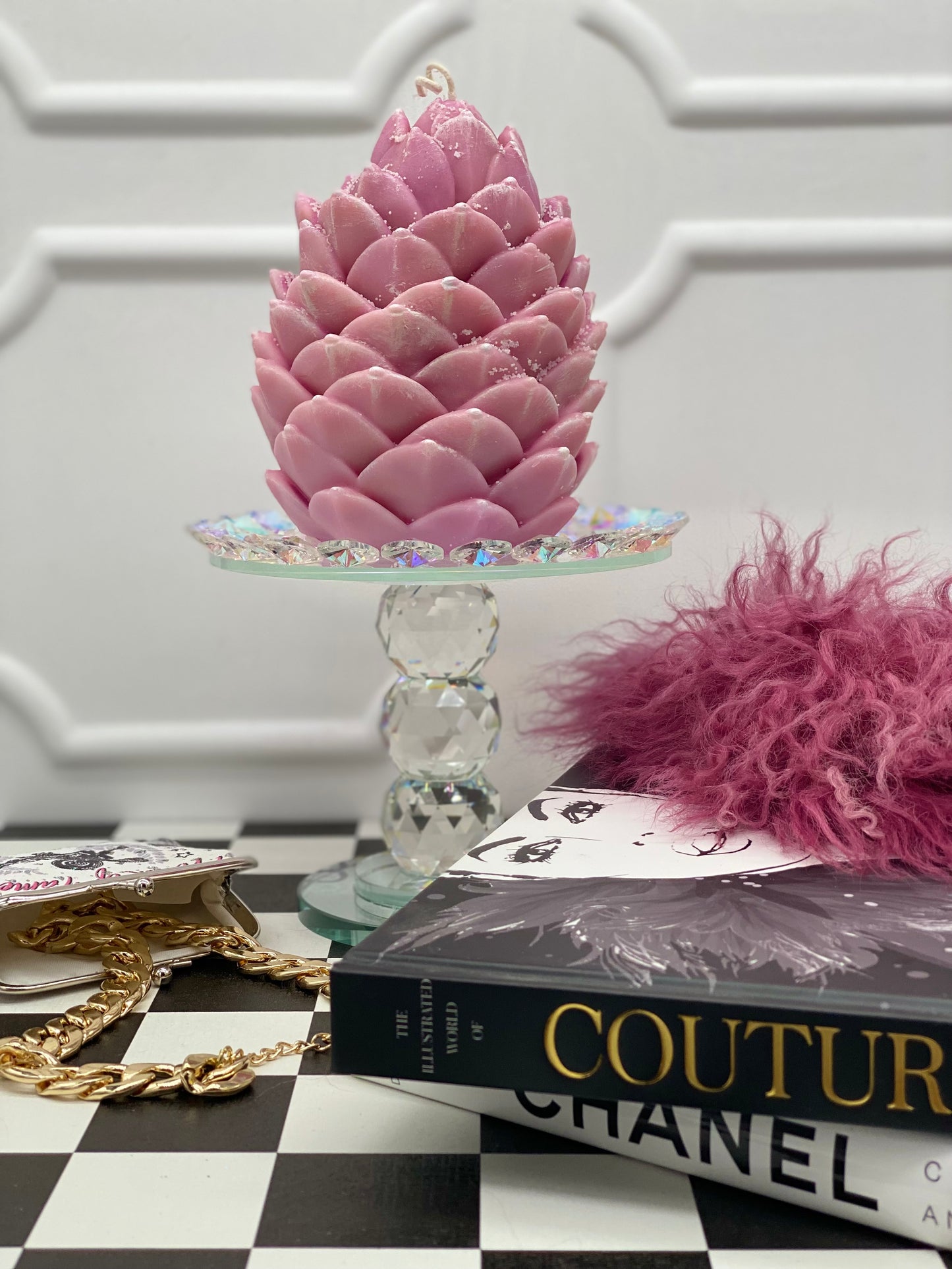 Candle, Winter, Winter collection, Giant Pinecone, Gift Box, Snowy Woodland Pinecone, Christmas, New Year Candles, Pale Pink, Giant Candle