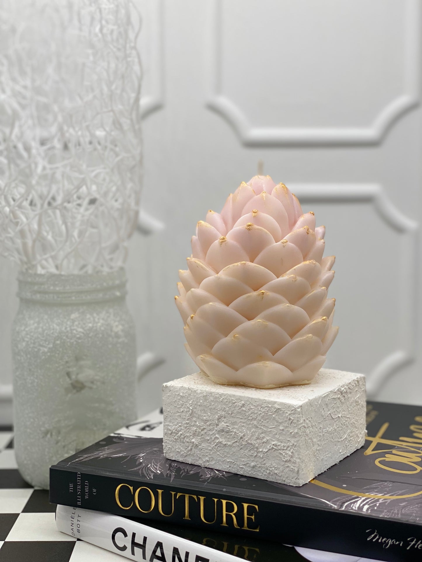 Candle, Winter, Winter collection, Giant Pinecone, Gift Box, Snowy Woodland Pinecone, Christmas, New Year Candles, IVORY pinecone