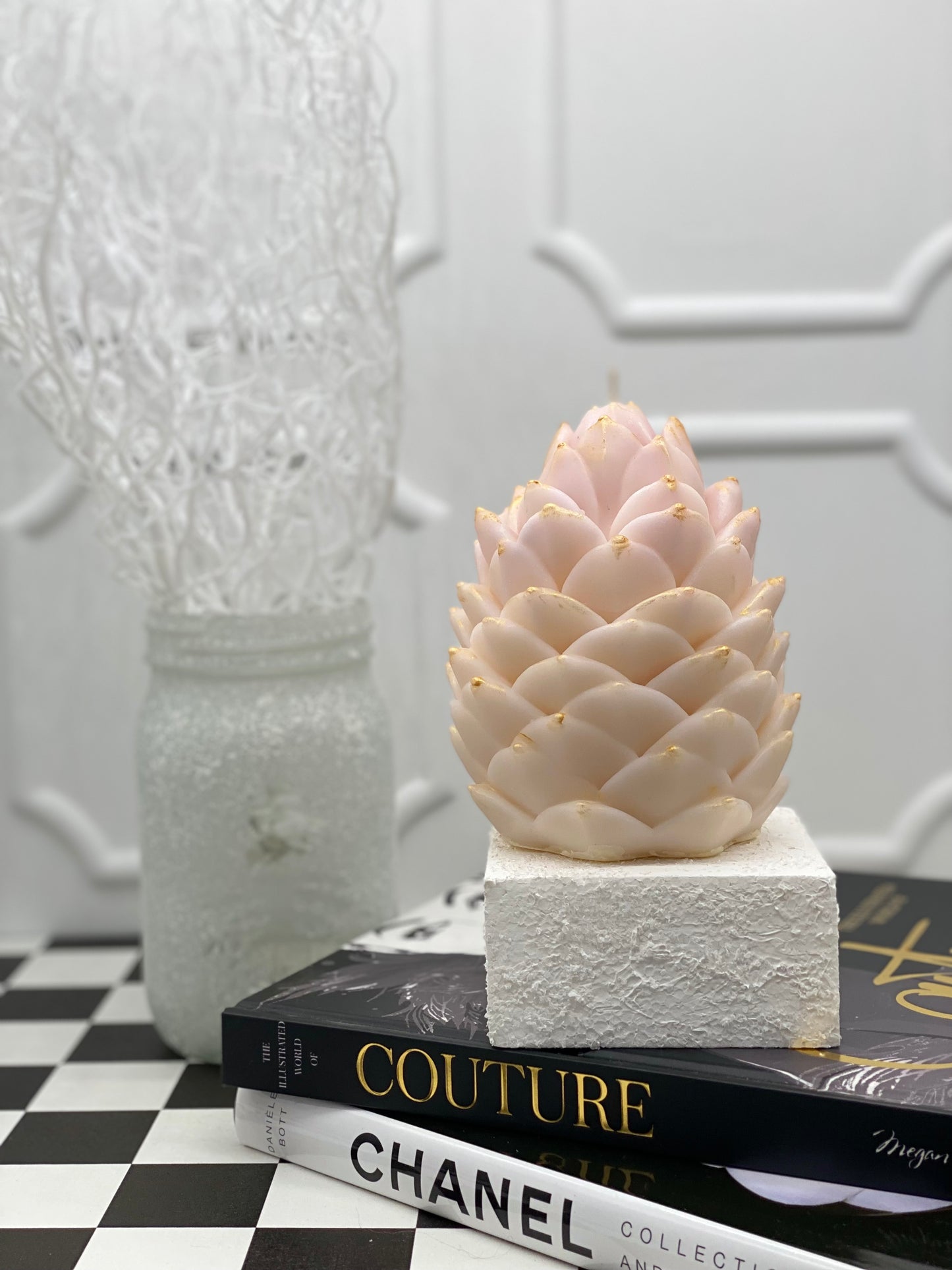 Candle, Winter, Winter collection, Giant Pinecone, Gift Box, Snowy Woodland Pinecone, Christmas, New Year Candles, IVORY pinecone