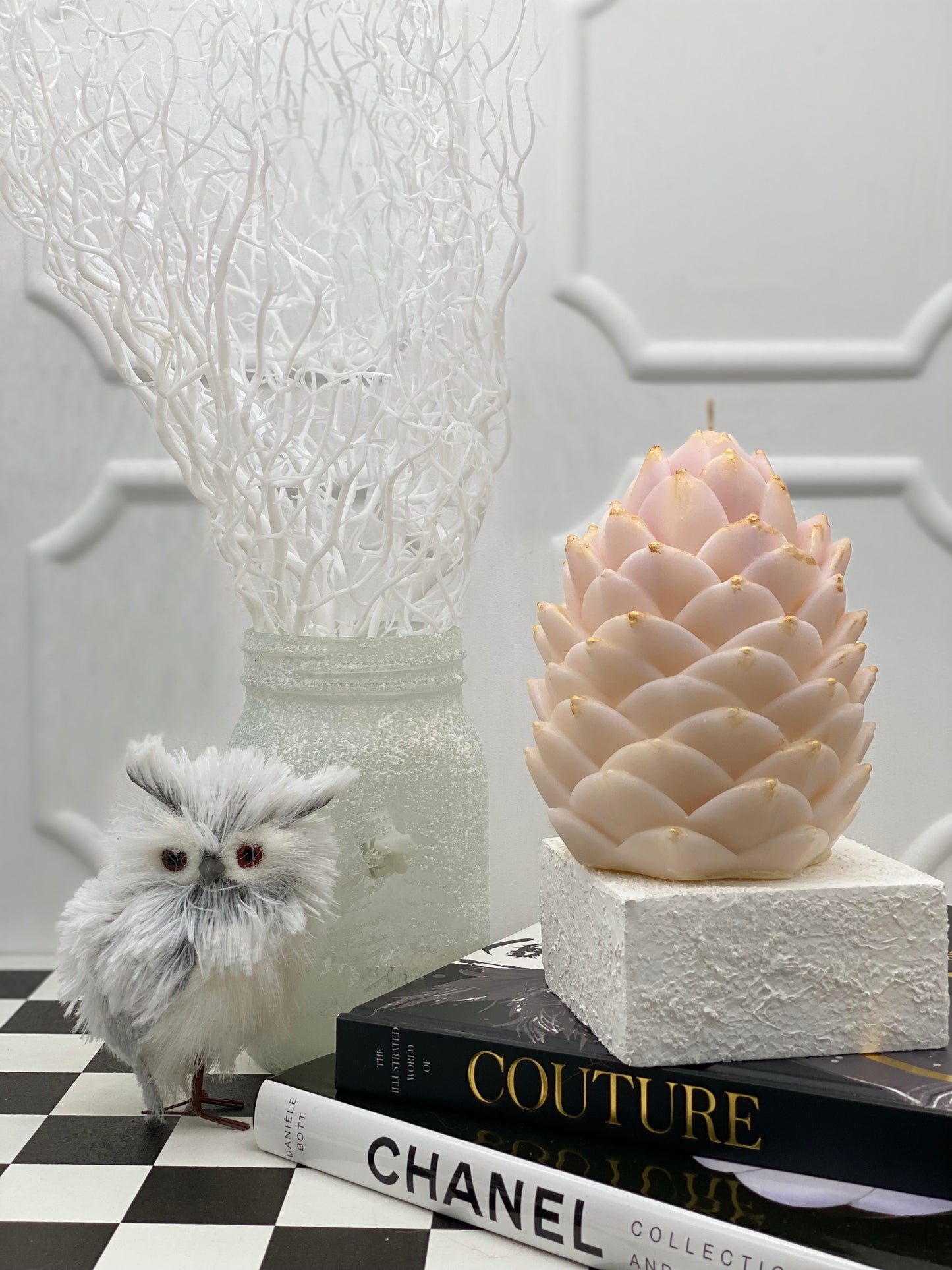 Candle, Winter, Winter collection, Giant Pinecone, Gift Box, Snowy Woodland Pinecone, Christmas, New Year Candles, IVORY pinecone