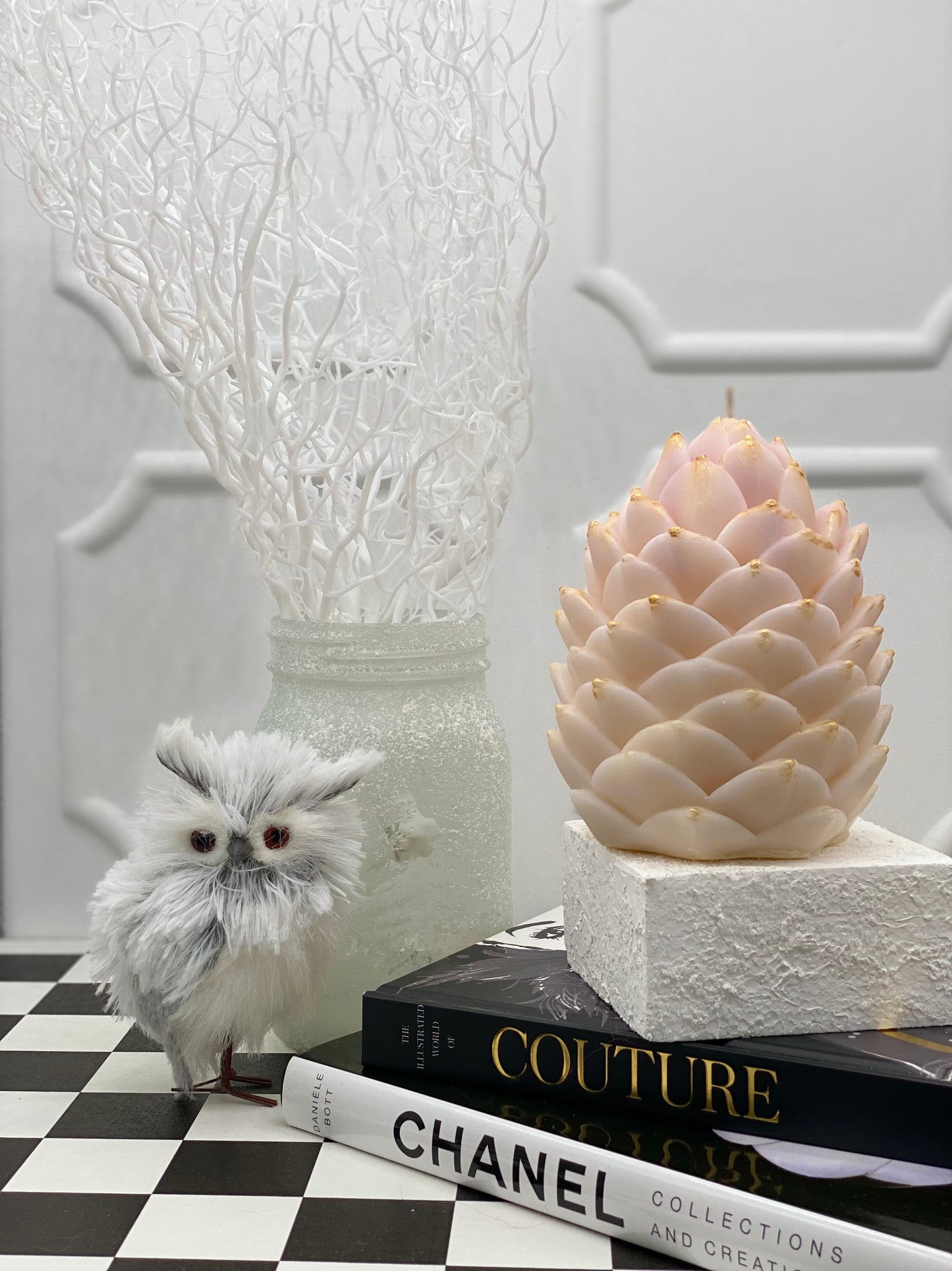 Candle, Winter, Winter collection, Giant Pinecone, Gift Box, Snowy Woodland Pinecone, Christmas, New Year Candles, IVORY pinecone