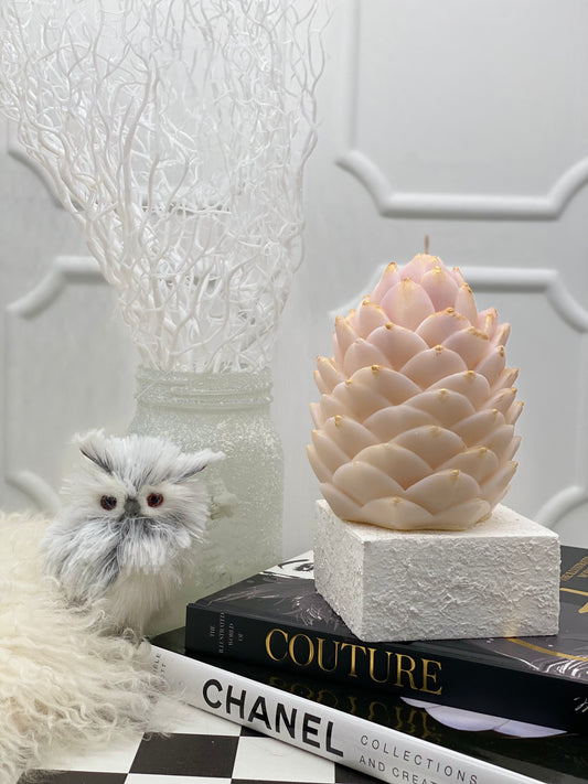 Candle, Winter, Winter collection, Giant Pinecone, Gift Box, Snowy Woodland Pinecone, Christmas, New Year Candles, IVORY pinecone
