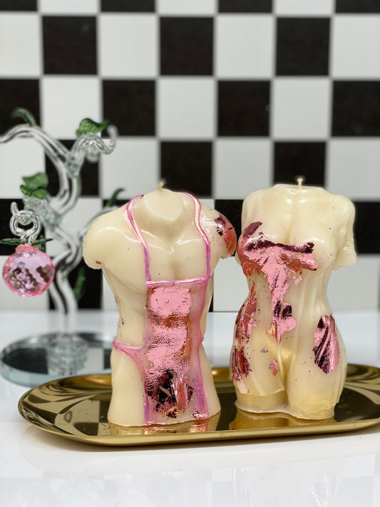 Candle Male Female Torso, Body, Fashion Candle, Set of Male-Female Bodies Couple