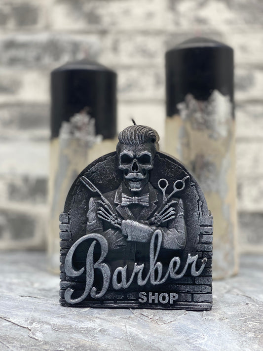 Candle Fashion, Modern, Aesthetic Candle, Cement, Barber style, Concrete Candles, Set of 3 candles "Barbershop"