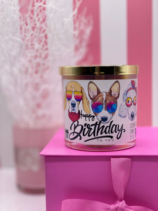 Candle, Coconut APRICOT wax candle, Happy birthday collection, Funny Dogs, Dogs Lover, I love my Dog, Puppy, Poodles