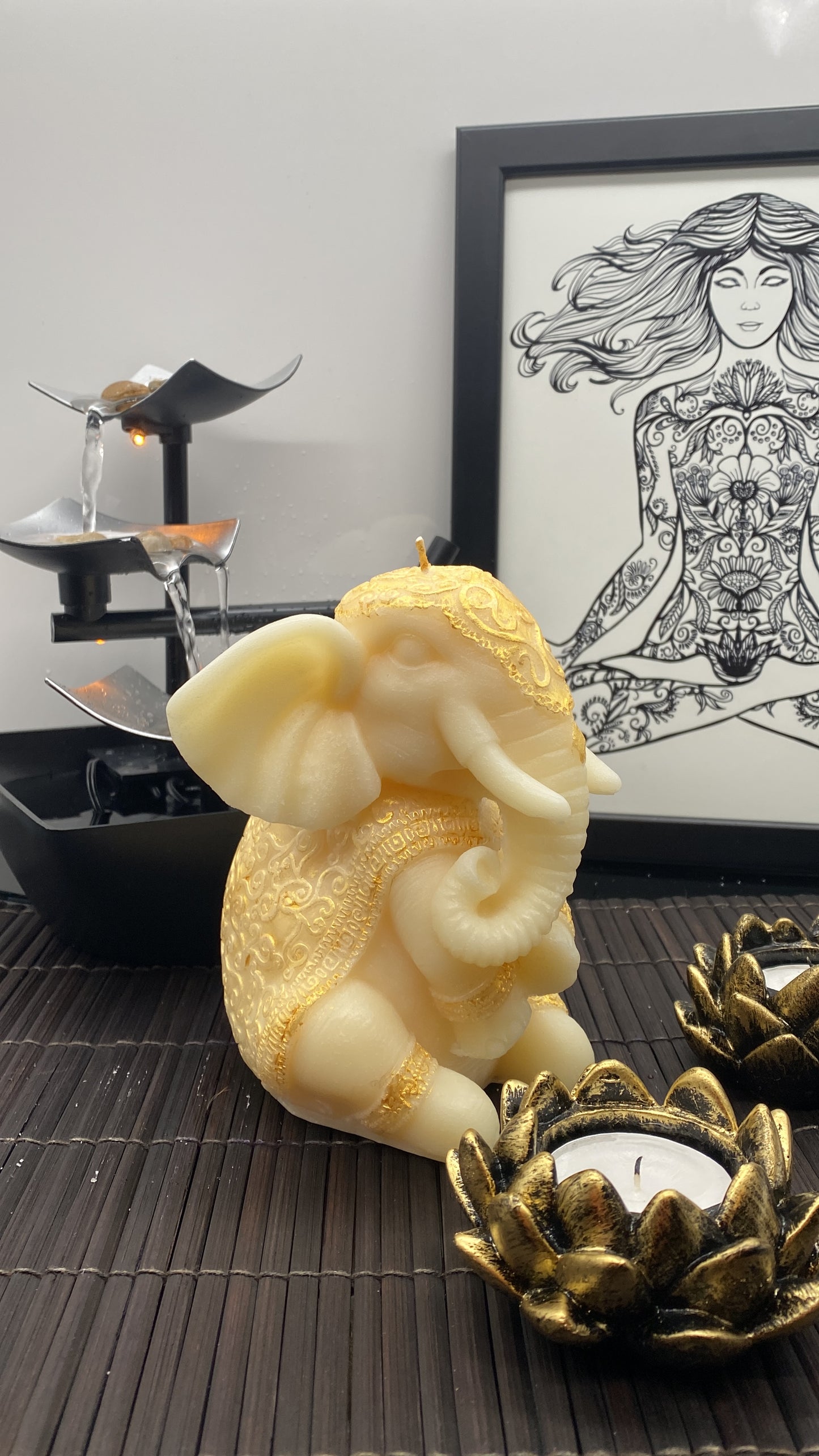 Candle handmade Zen, meditation, Feng Shui, Elephant, Relax, Wealth