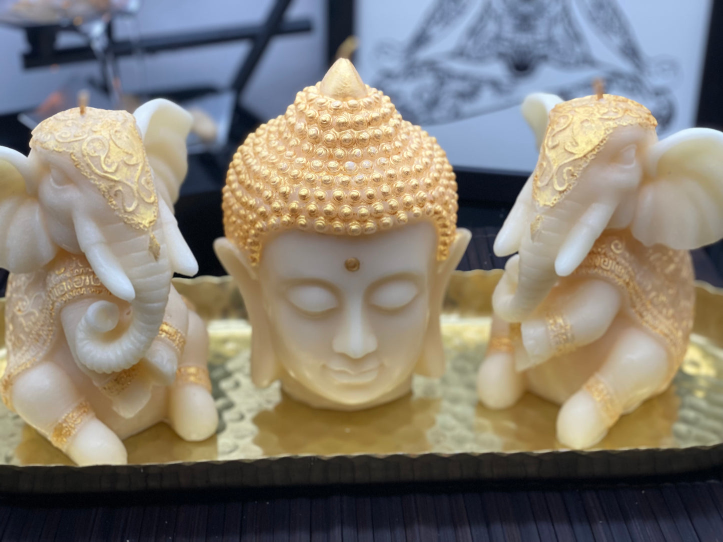 Candle handmade Zen, meditation, Feng Shui, Elephant, Relax, Wealth