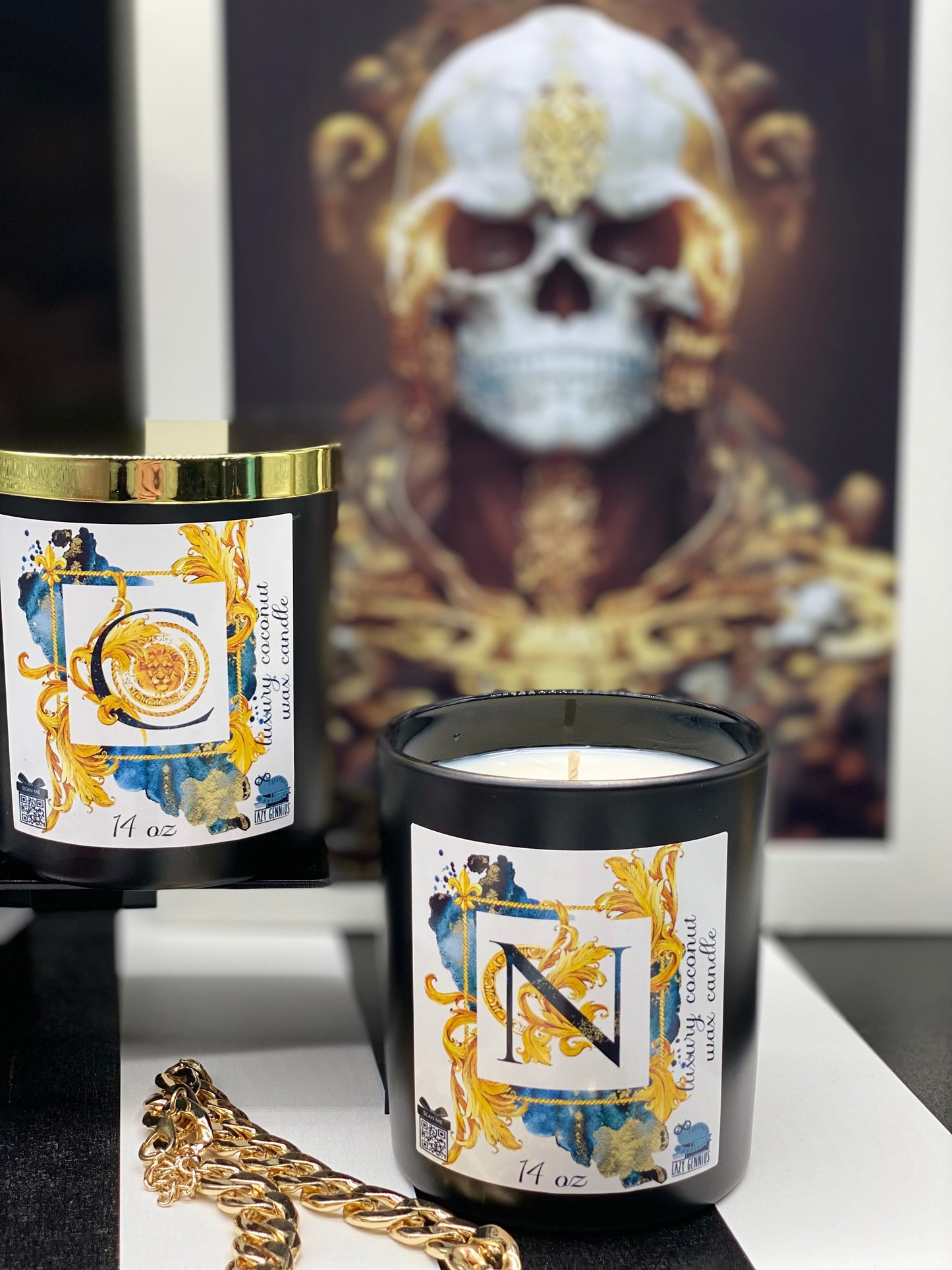 Candle, Coconut Apricot, Luxury candle, Personalized Candle, Ancient, Baroque, Milan, Celebrities, Monogram, Put your OWN letter