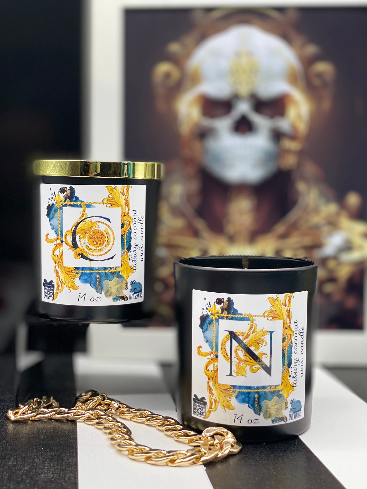 Candle, Coconut Apricot, Luxury candle, Personalized Candle, Ancient, Baroque, Milan, Celebrities, Monogram, Put your OWN letter