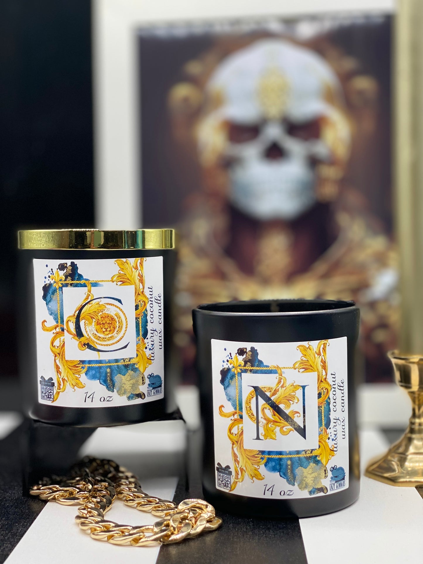 Candle, Coconut Apricot, Luxury candle, Personalized Candle, Ancient, Baroque, Milan, Celebrities, Monogram, Put your OWN letter