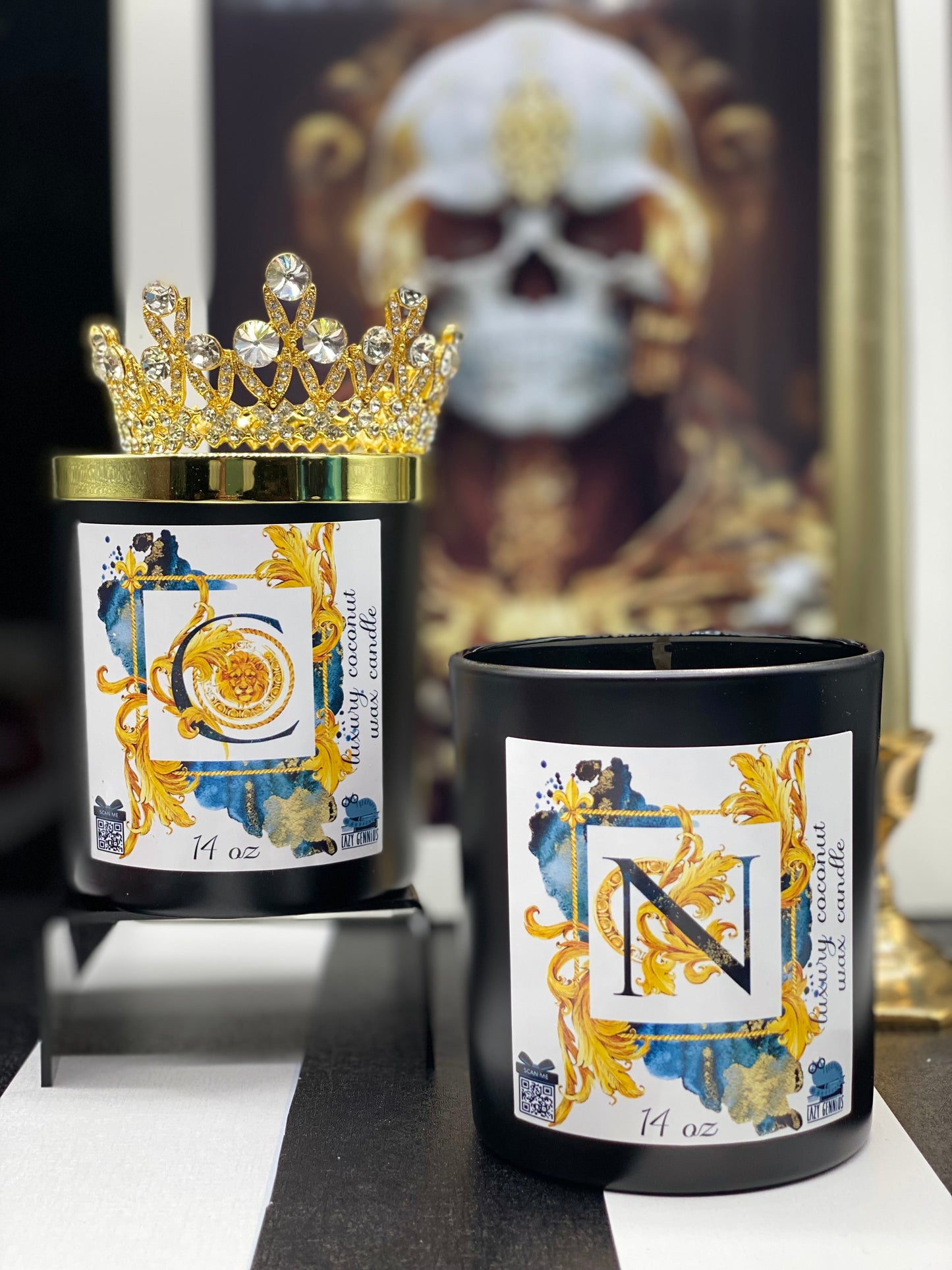 Candle, Coconut Apricot, Luxury candle, Personalized Candle, Ancient, Baroque, Milan, Celebrities, Monogram, Put your OWN letter