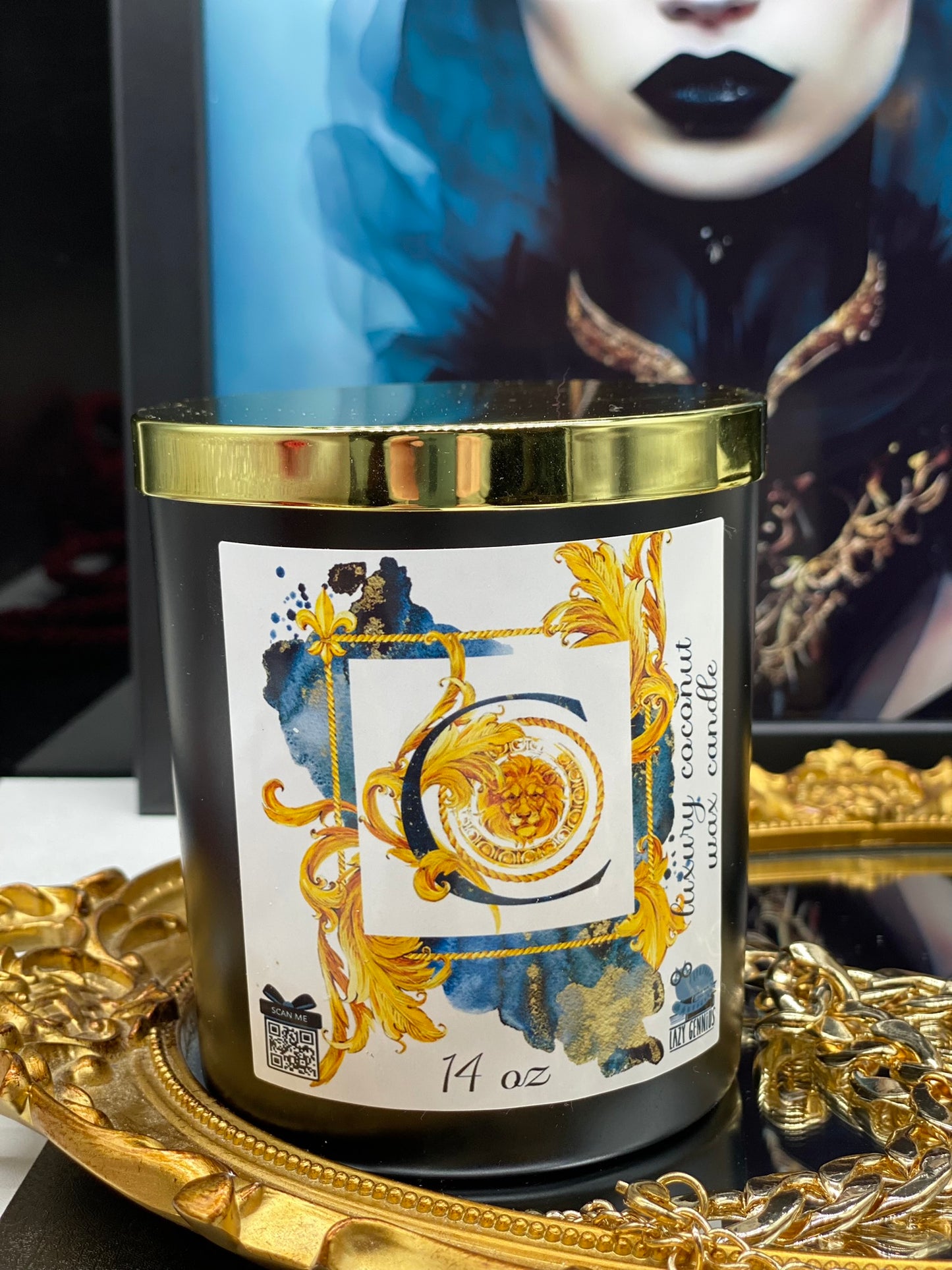 Candle, Coconut Apricot, Luxury candle, Personalized Candle, Ancient, Baroque, Milan, Celebrities, Monogram, Put your OWN letter