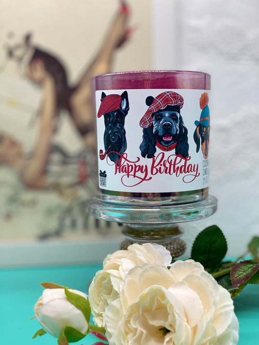 Candle, Coconut APRICOT wax candle, Happy birthday collection, Funny Dogs, Dogs Lover, I love my Dog, Pets, Schnauzer, Dachshund, Spaniels
