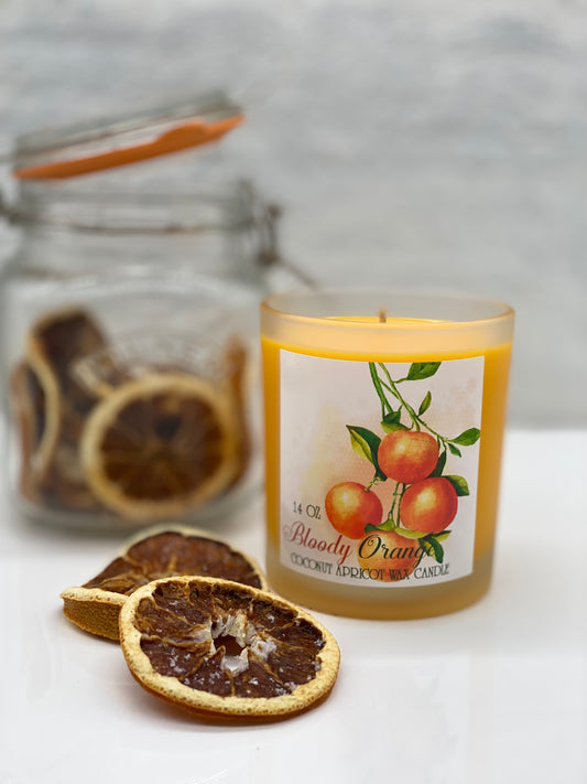 Candle, Coconut APRICOT wax candle, Citrus, Garden, Herbs, Relax, Bloody Orange Scented Candle